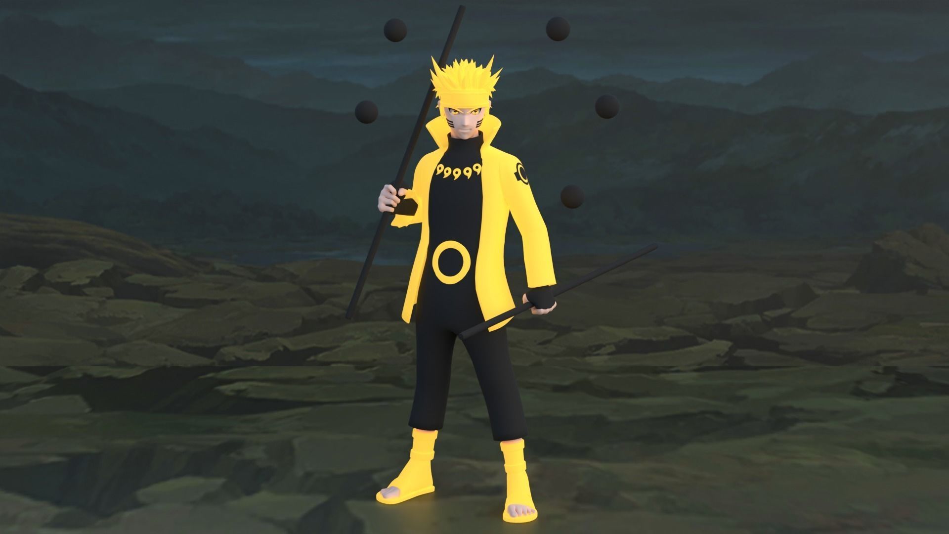 Naruto Uzumaki Sage of the Six Paths Mode - Naruto Shippuden 3D model_1