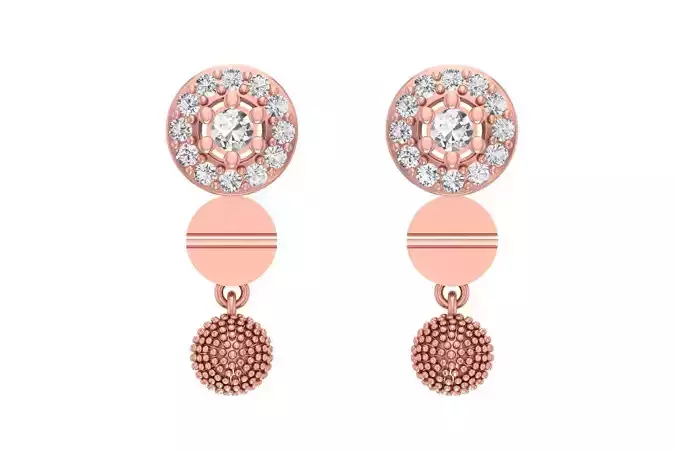 Women Drop Earring 3dm STL OBJ FBX Renders Details