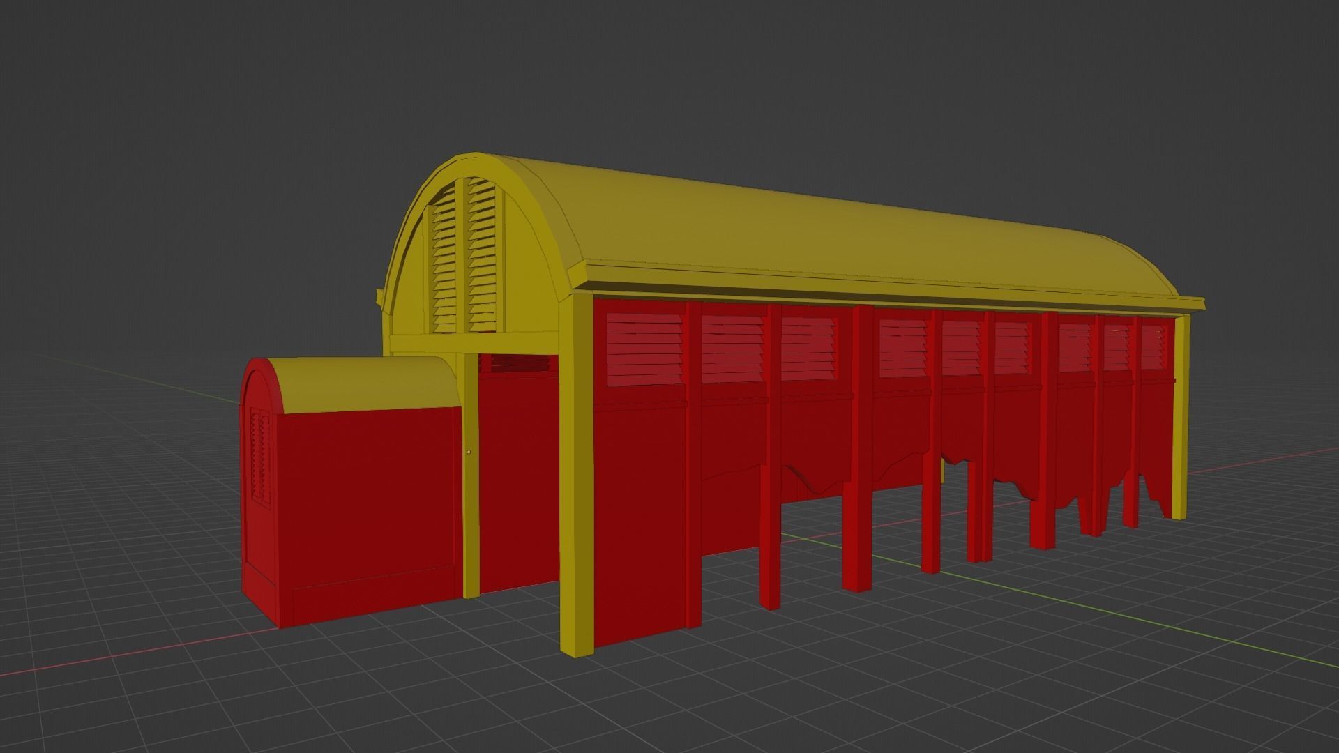 Old Warehouse Low-poly 3D model_12