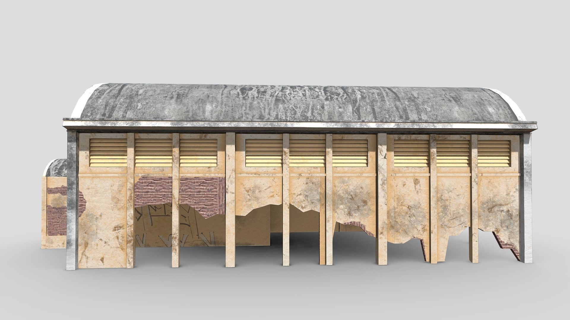 Old Warehouse Low-poly 3D model_2