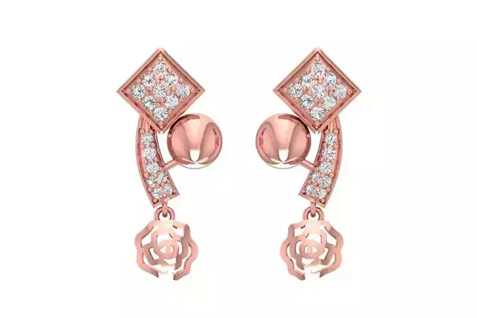 Women Drop Earring 3dm STL OBJ FBX Renders Details