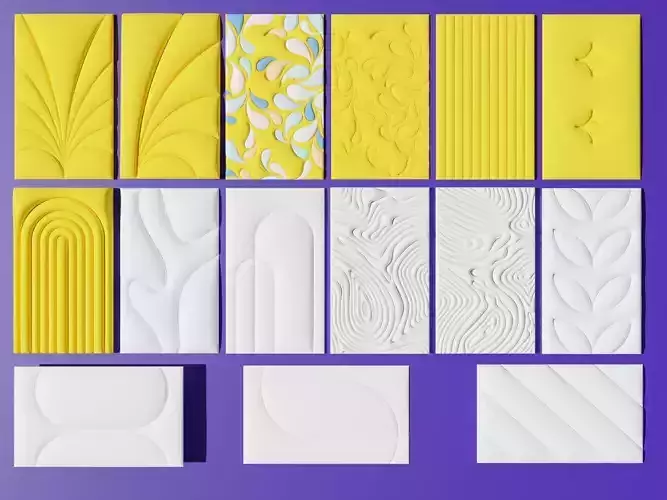 Set of rectangle wall panels for decoration