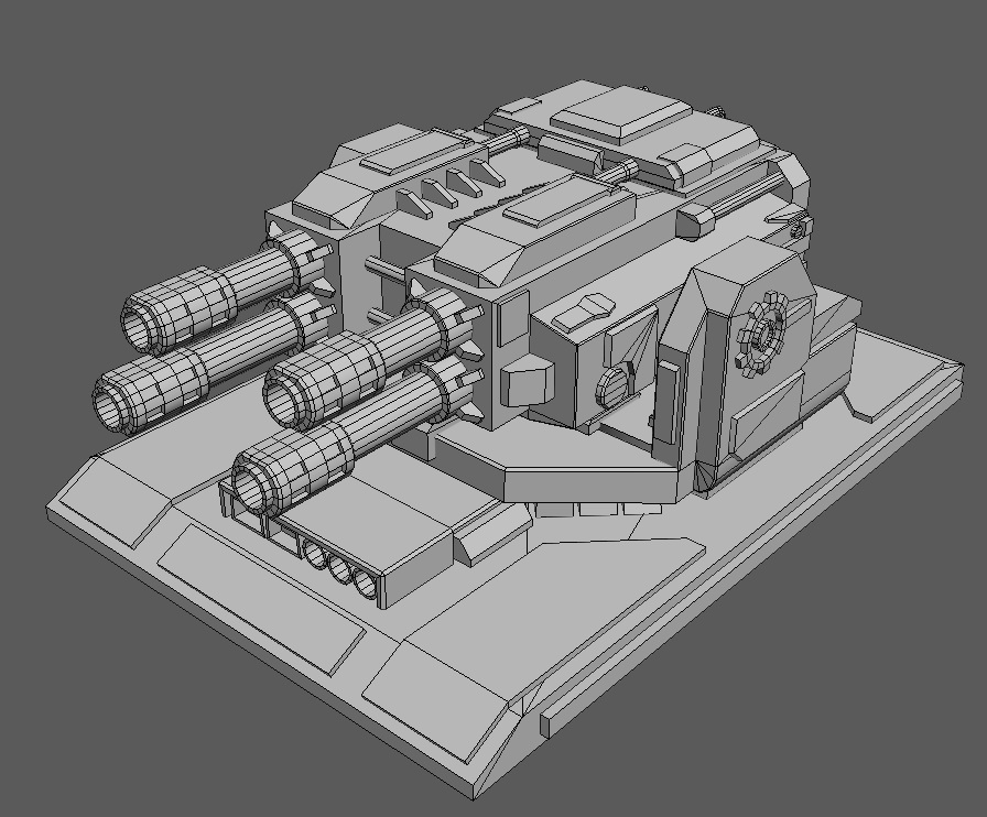 LaserTurret machine gun Low-poly 3D model_4