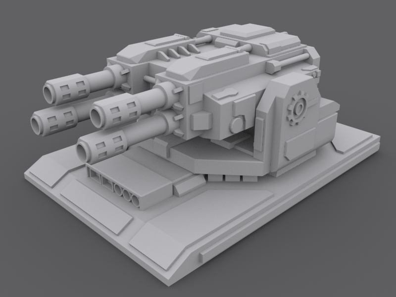 LaserTurret machine gun Low-poly 3D model_1