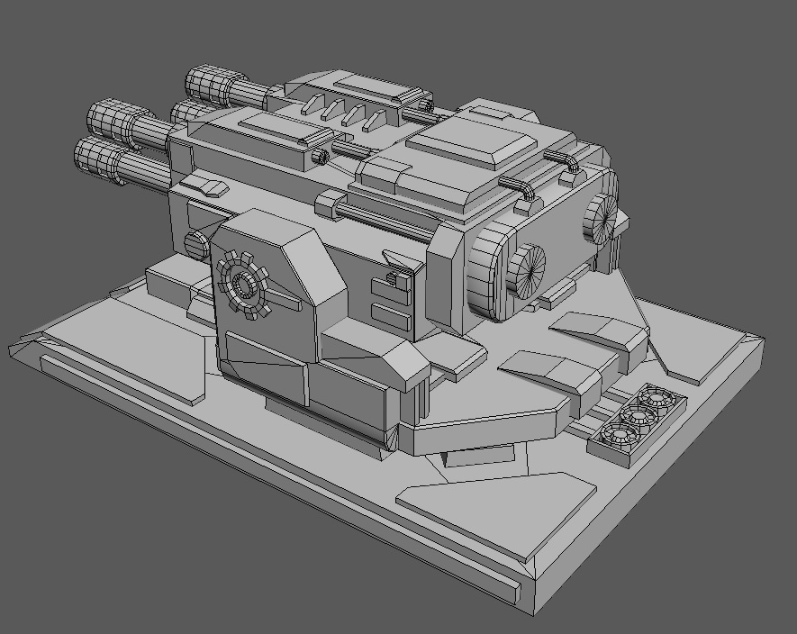 LaserTurret machine gun Low-poly 3D model_5
