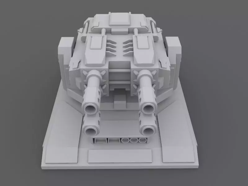 LaserTurret machine gun Low-poly 3D model_0