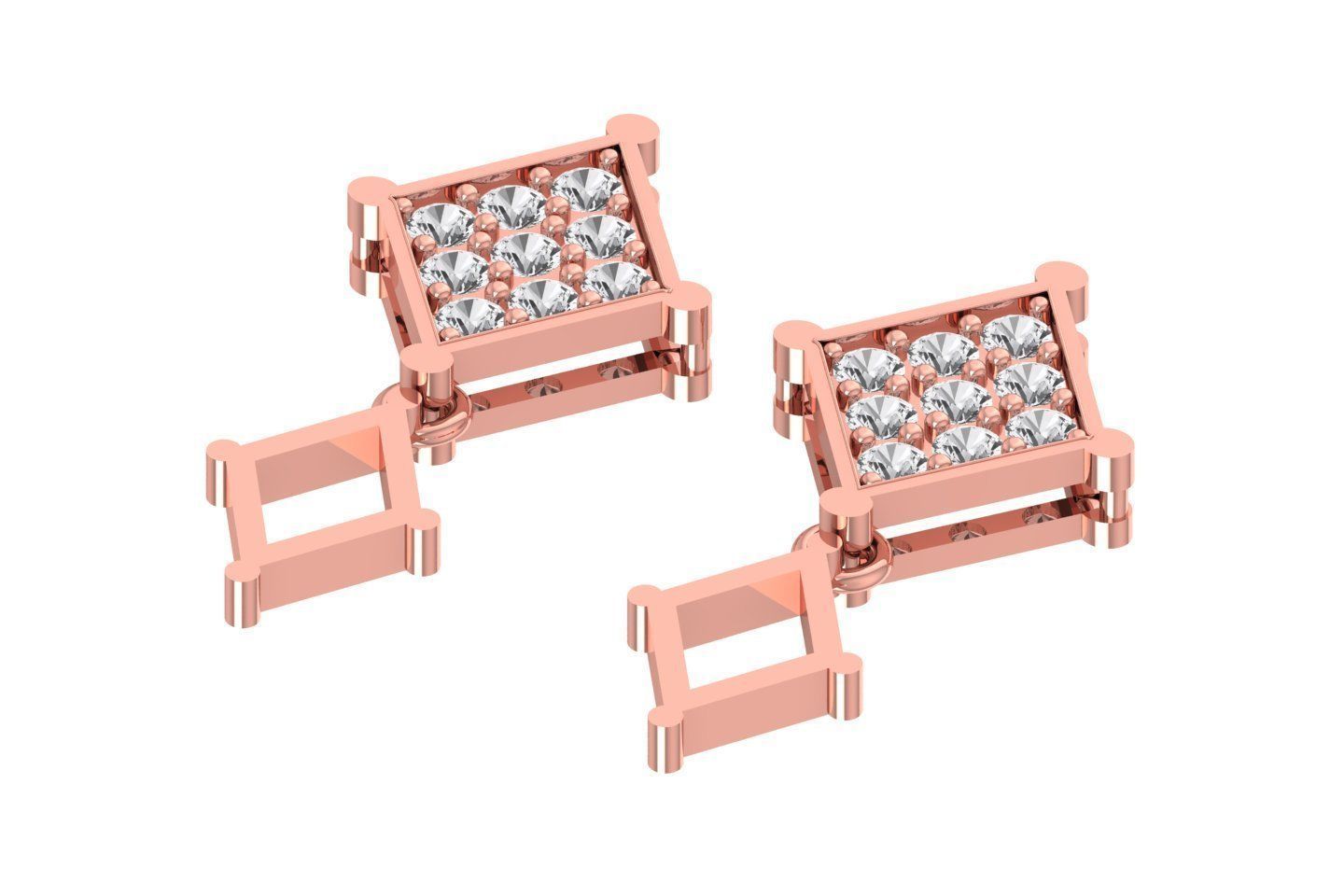 Women Drop Earring 3dm STL OBJ FBX Renders Details 3D print model_1