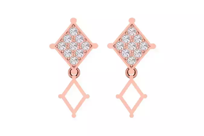 Women Drop Earring 3dm STL OBJ FBX Renders Details