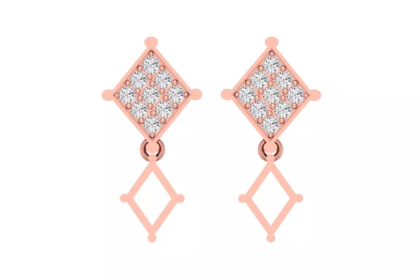 Women Drop Earring 3dm STL OBJ FBX Renders Details 3D print model_0