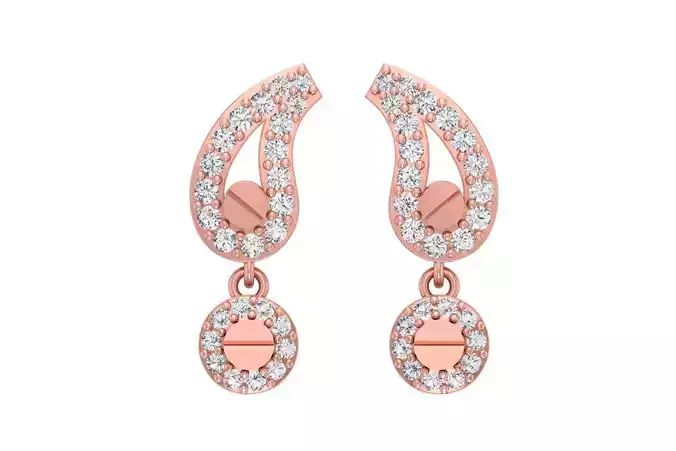 Women Drop Earring 3dm STL OBJ FBX Renders Details