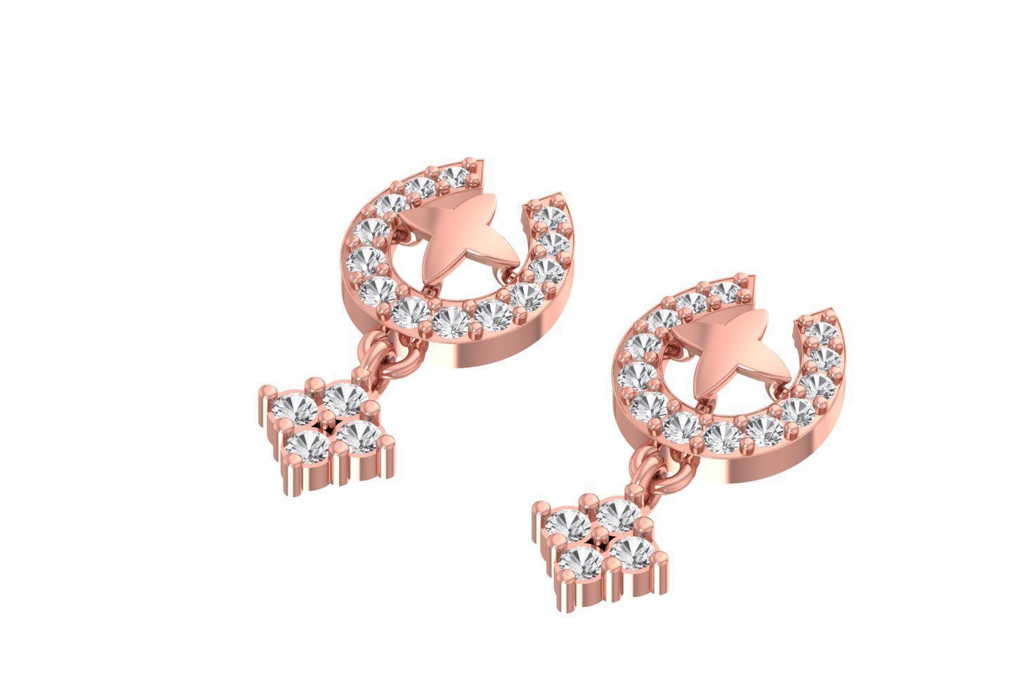 Women Drop Earring 3dm STL OBJ FBX Renders Details 3D print model_1