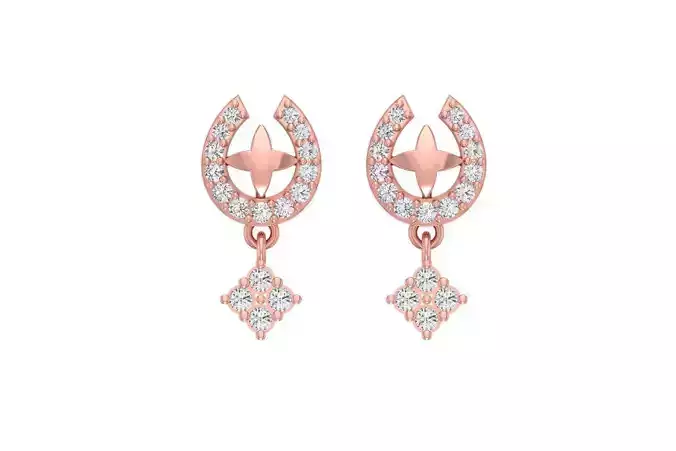 Women Drop Earring 3dm STL OBJ FBX Renders Details