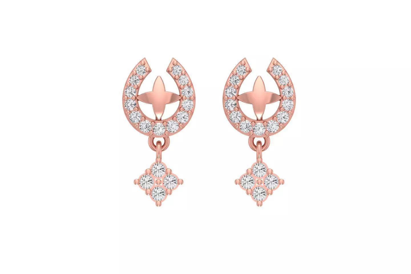 Women Drop Earring 3dm STL OBJ FBX Renders Details 3D print model_0