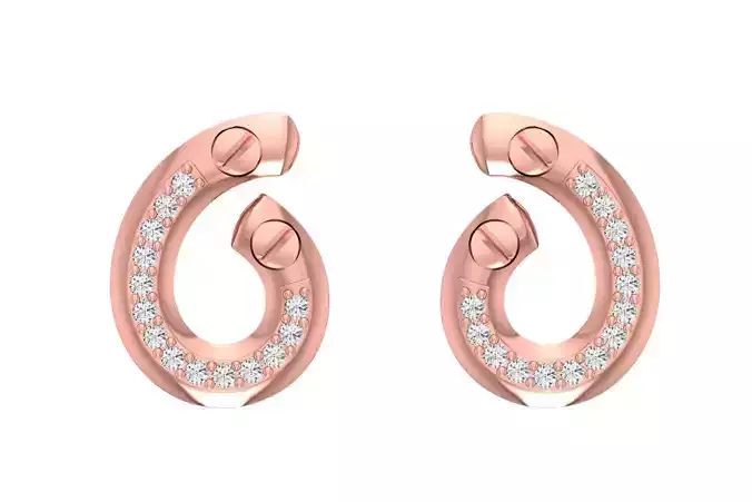 Women Earring 3dm STL OBJ FBX Renders Details