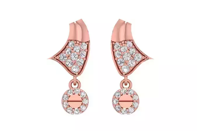 Women Drop Earring 3dm STL OBJ FBX Renders Details