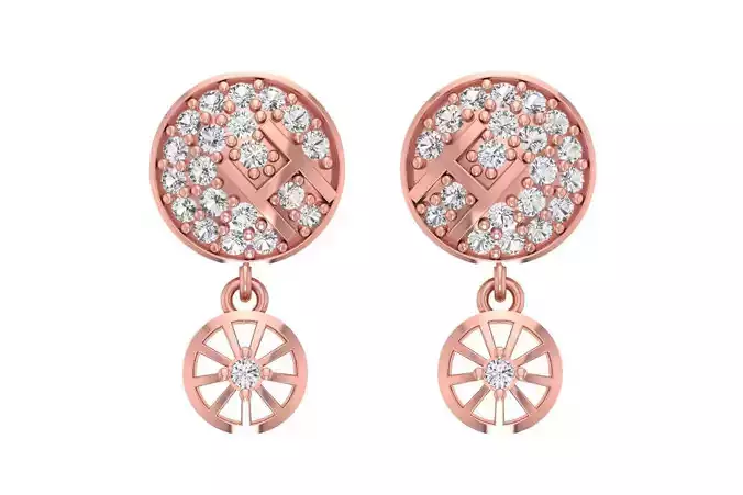 Women Drop Earring 3dm STL OBJ FBX Renders Details