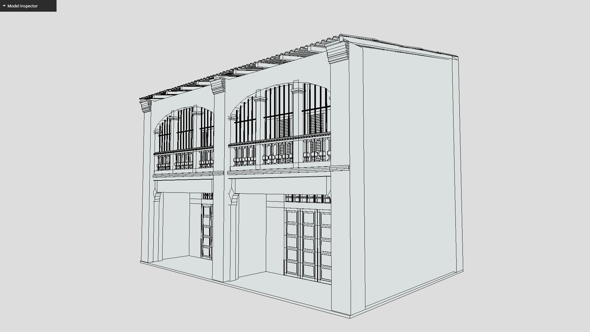 Colonial Building Low-poly 3D model_9