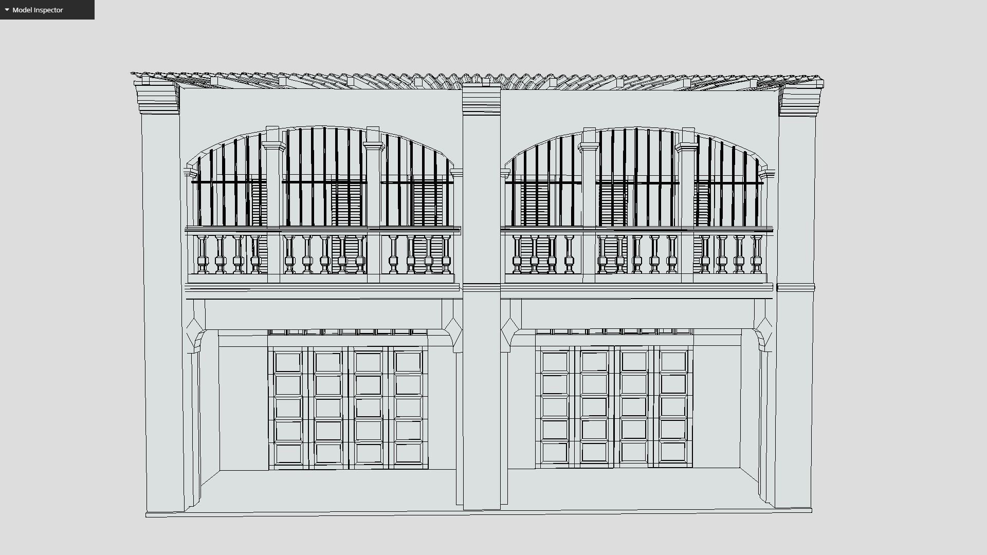 Colonial Building Low-poly 3D model_1