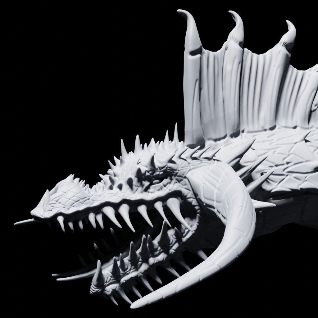 Tiamat - The Five Headed Dragon Miniature 3D print model_8