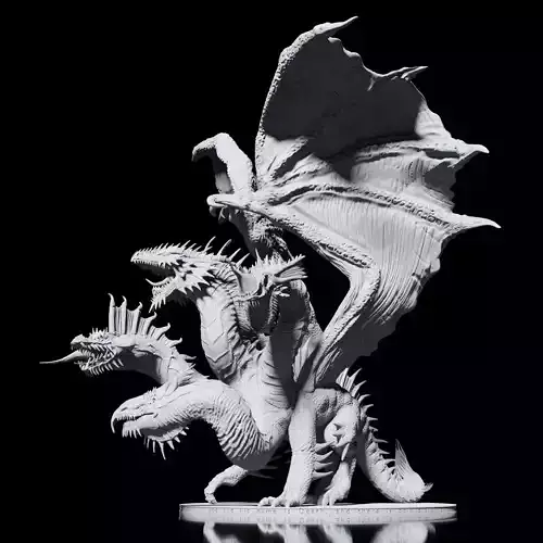 Tiamat - The Five Headed Dragon Miniature 3D print model