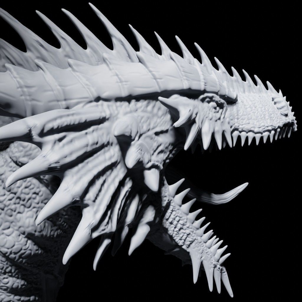 Tiamat - The Five Headed Dragon Miniature 3D print model_7