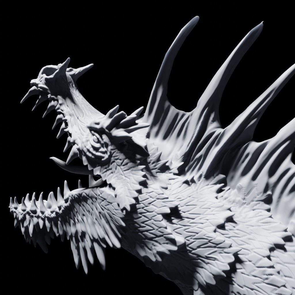Tiamat - The Five Headed Dragon Miniature 3D print model_10