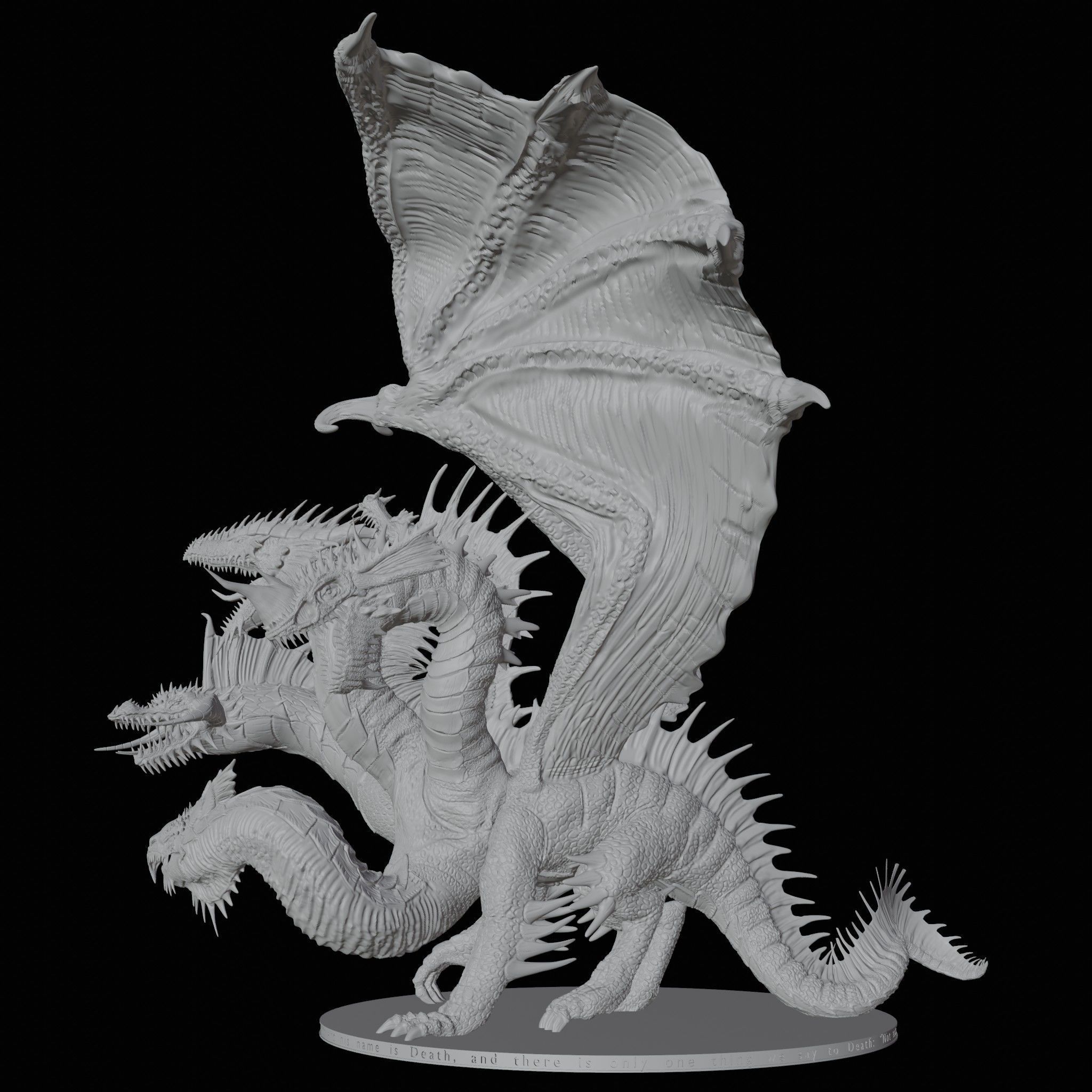Tiamat - The Five Headed Dragon Miniature 3D print model_1