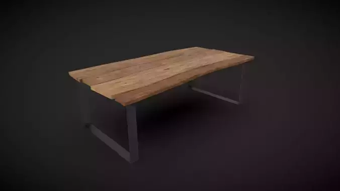 Natural Wood Slab Table - VR Ready