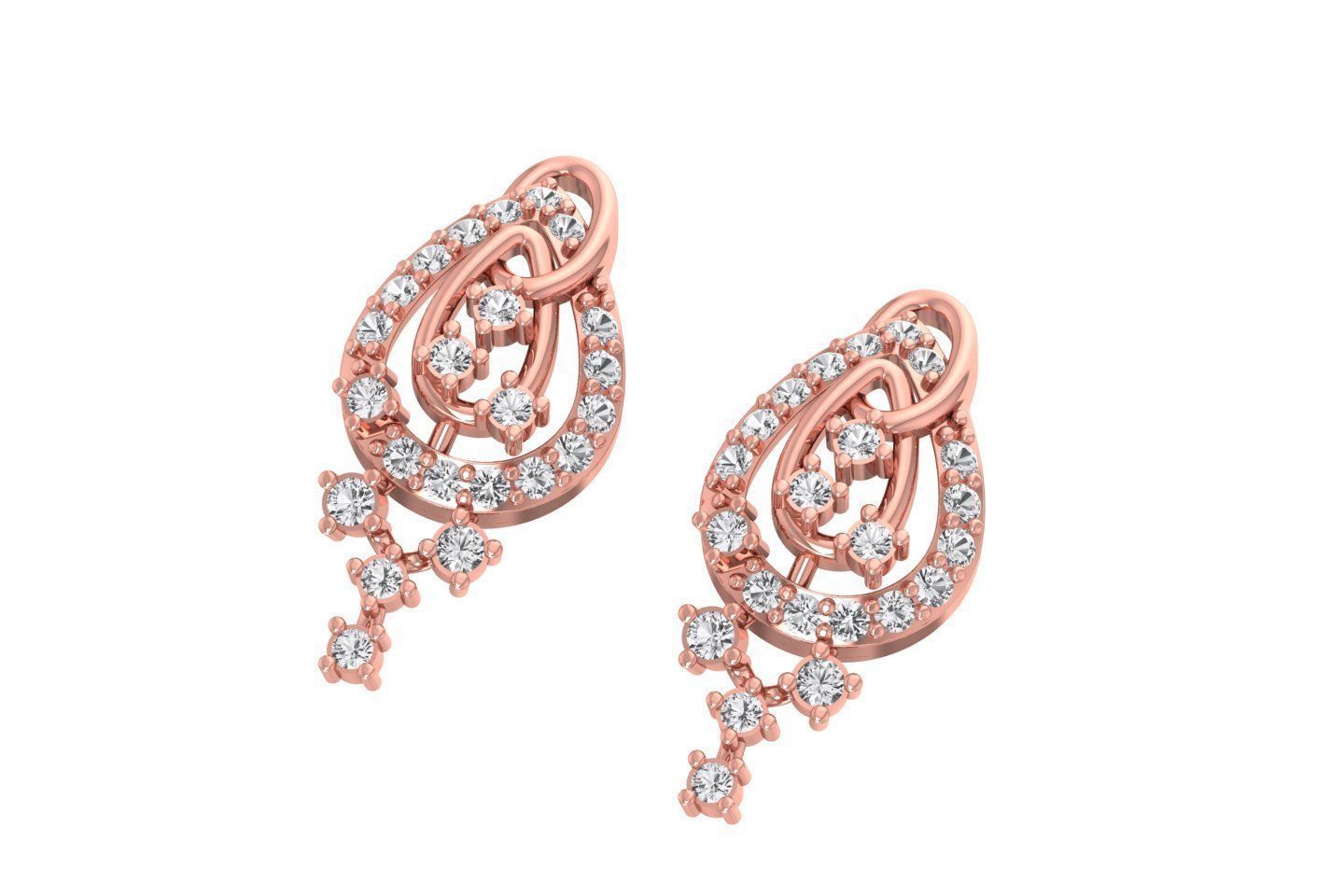 Women Drop Earring 3dm STL OBJ FBX Renders Details 3D print model_1