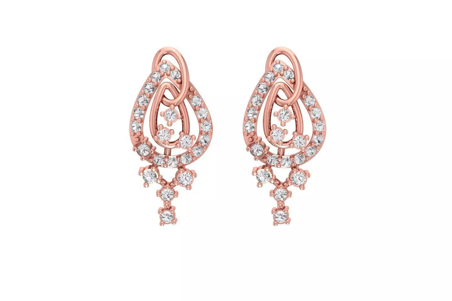 Women Drop Earring 3dm STL OBJ FBX Renders Details 3D print model_0