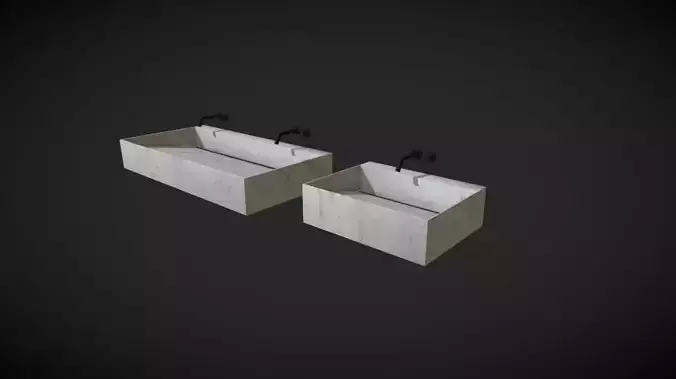 Modern Concrete Bathroom Sinks - VR Ready