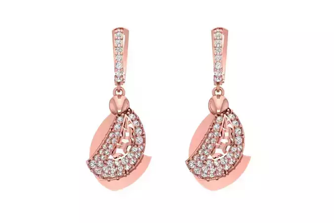 Women Drop Earring 3dm STL OBJ FBX Renders Details