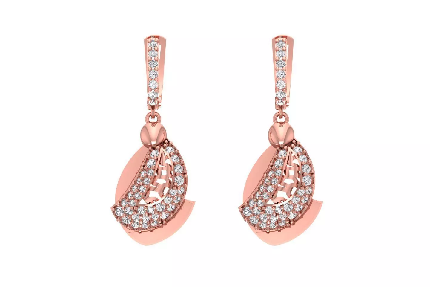 Women Drop Earring 3dm STL OBJ FBX Renders Details 3D print model