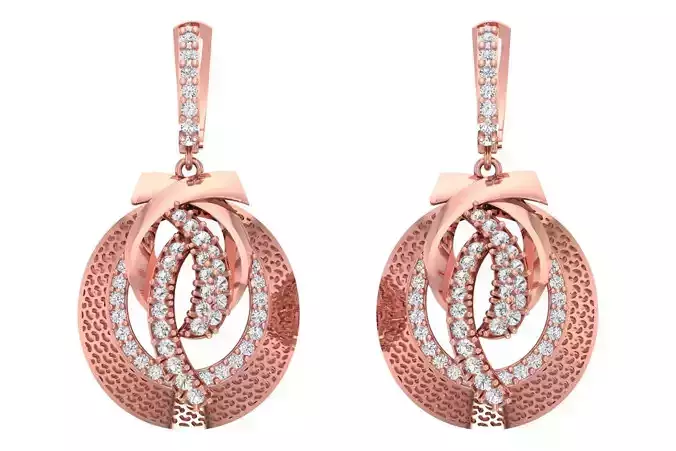 Women Drop Earring 3dm STL OBJ FBX Renders Details