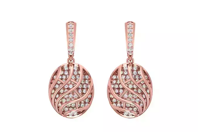 Women Drop Earring 3dm STL OBJ FBX Renders Details