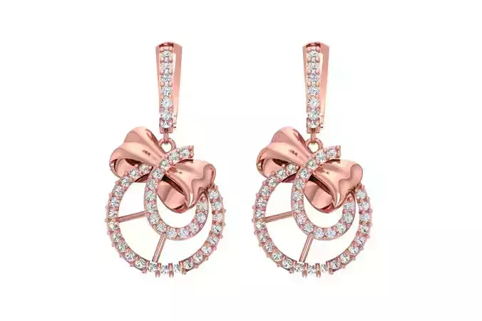 Women Drop Earring 3dm STL OBJ FBX Renders Details