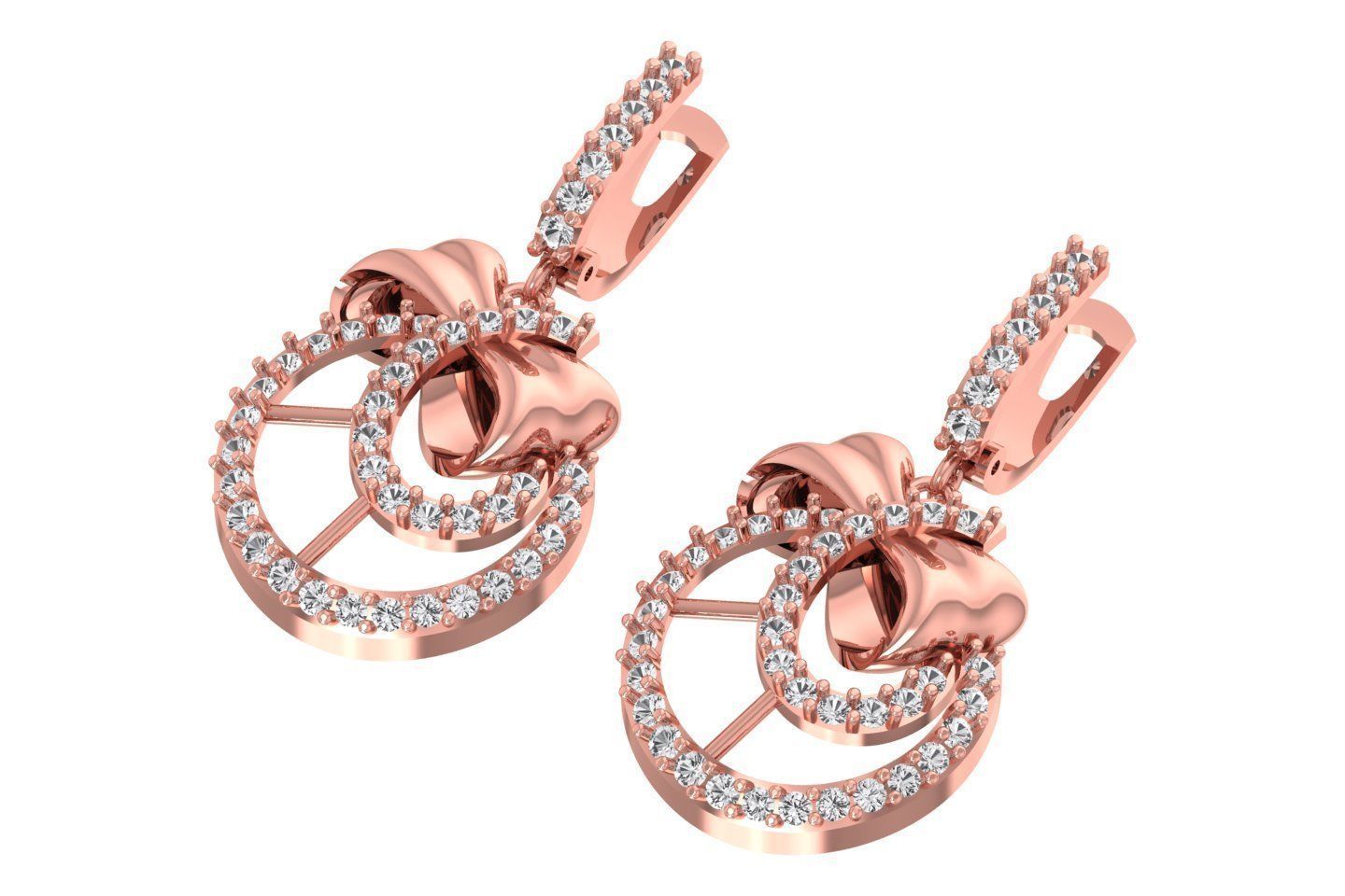 Women Drop Earring 3dm STL OBJ FBX Renders Details 3D print model_1