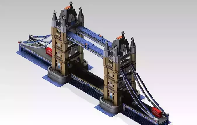 Tower bridge Twin towers LEGO 3D model