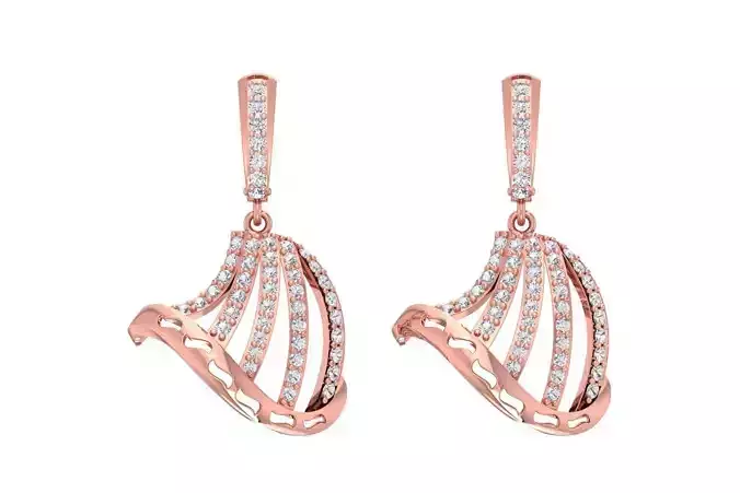 Women Drop Earring 3dm STL OBJ FBX Renders Details