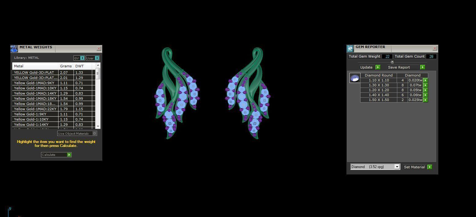 Women Drop Earring 3dm STL OBJ FBX Renders Details 3D print model_3