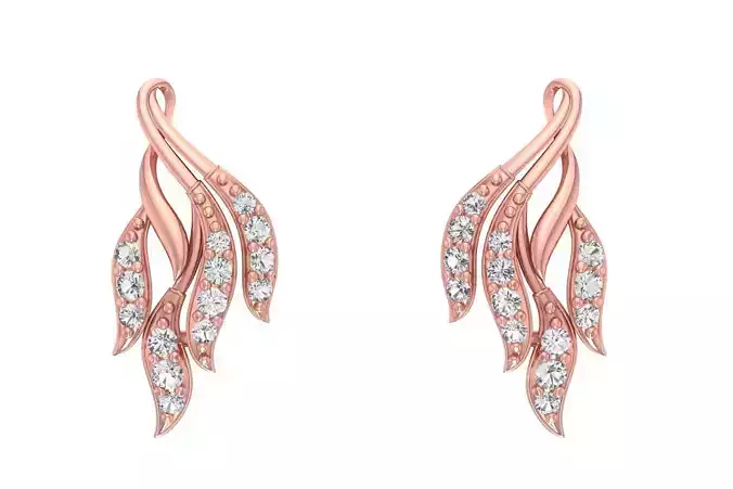 Women Drop Earring 3dm STL OBJ FBX Renders Details