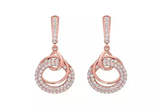 Women Drop Earring 3dm STL OBJ FBX Renders Details