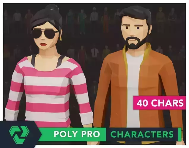 Poly Pro Characters - Low poly 3D Assets Low-poly 3D model