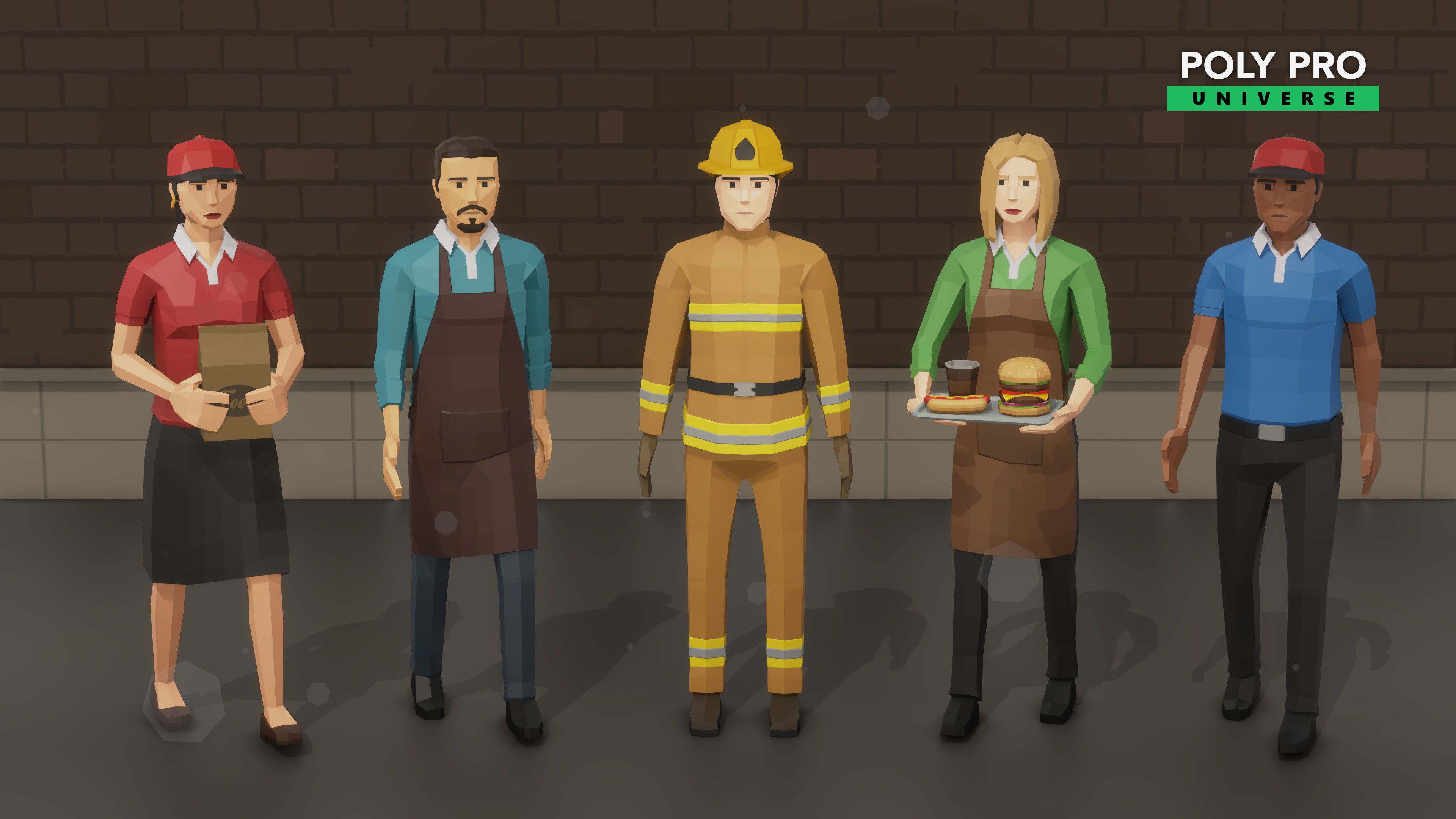 Poly Pro Characters - Low poly 3D Assets Low-poly 3D model_6