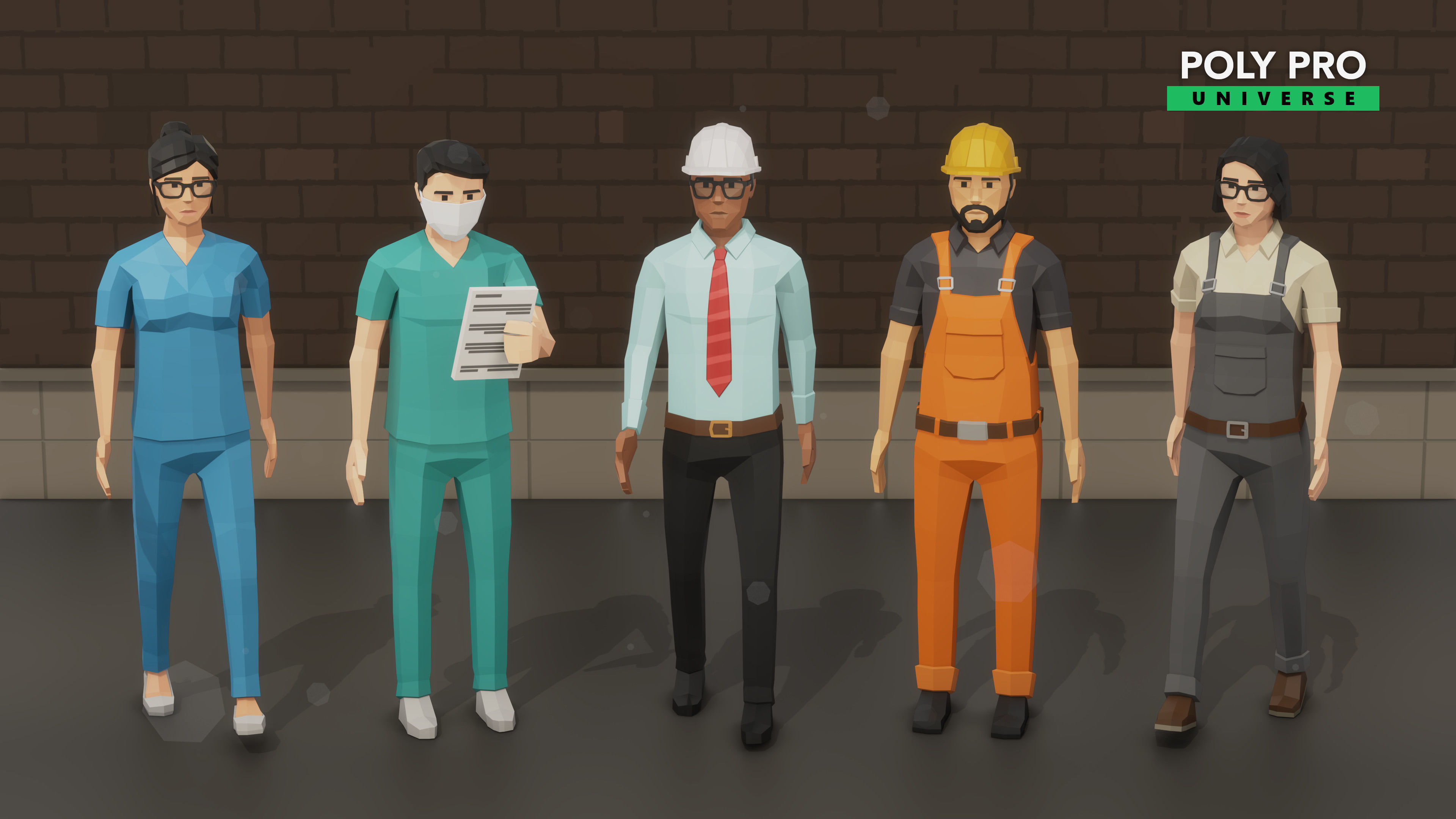 Poly Pro Characters - Low poly 3D Assets Low-poly 3D model_1