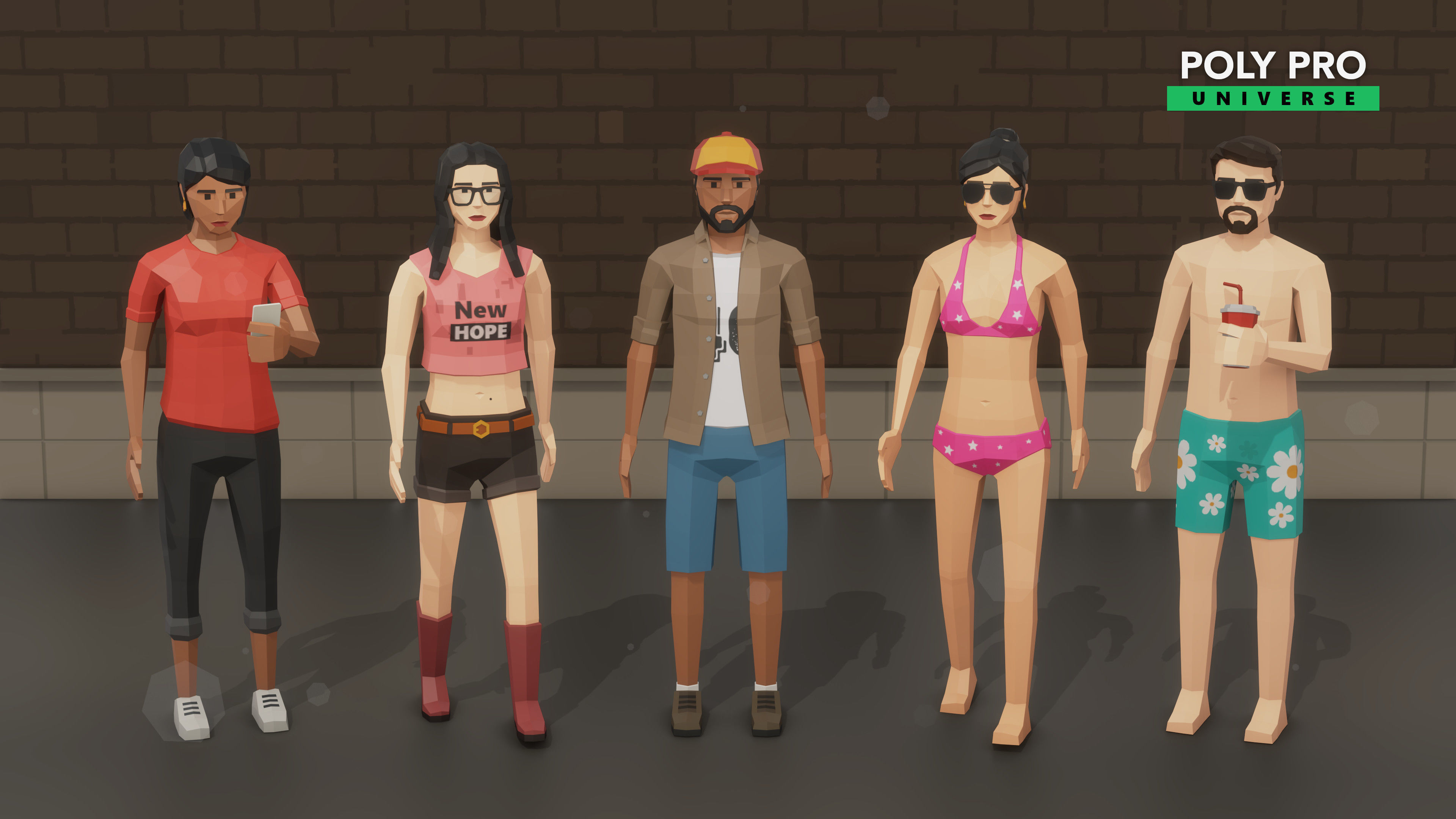 Poly Pro Characters - Low poly 3D Assets Low-poly 3D model_8