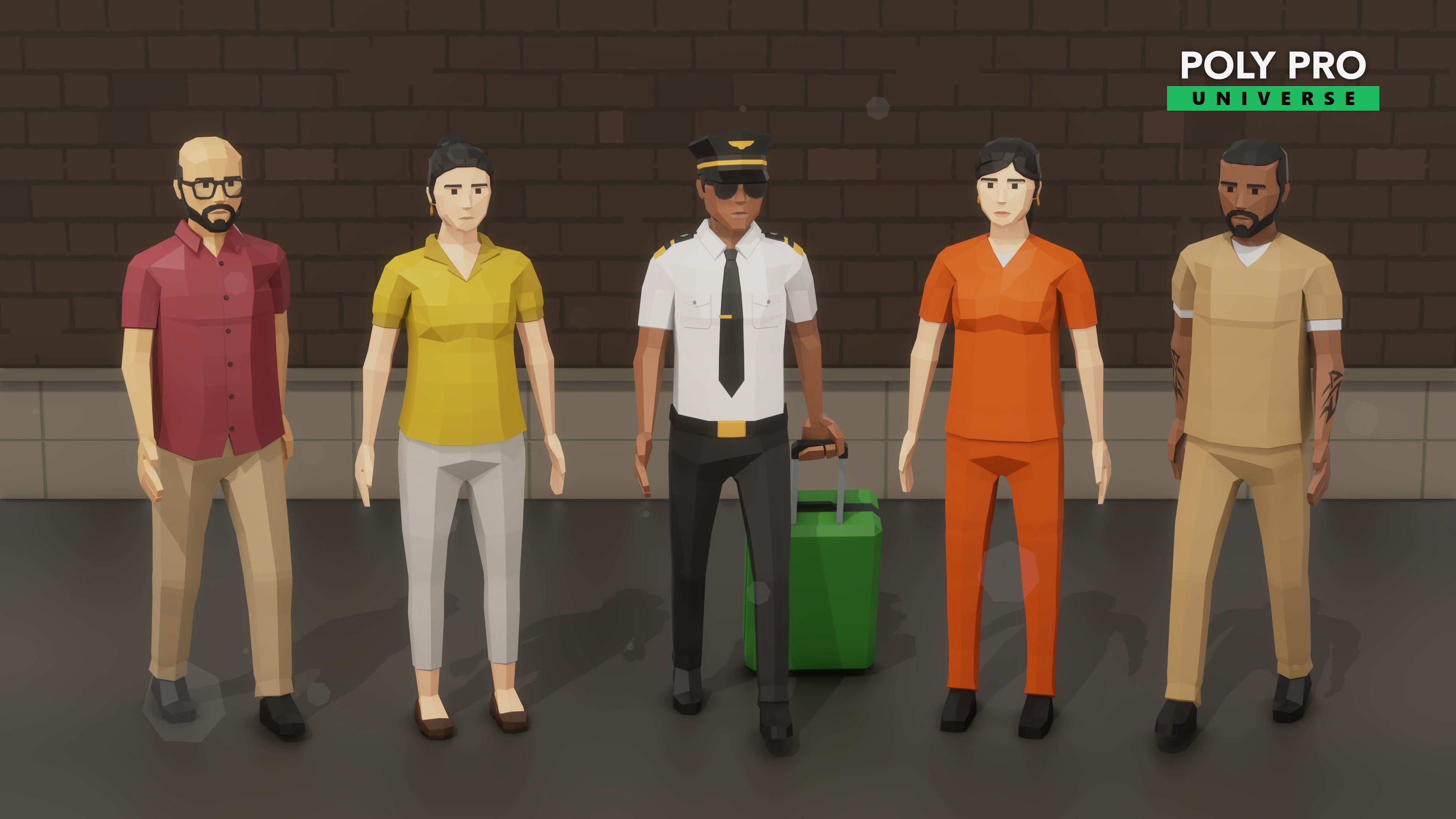 Poly Pro Characters - Low poly 3D Assets Low-poly 3D model_5