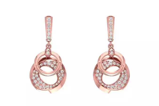 Women Drop Earring 3dm STL OBJ FBX Renders Details