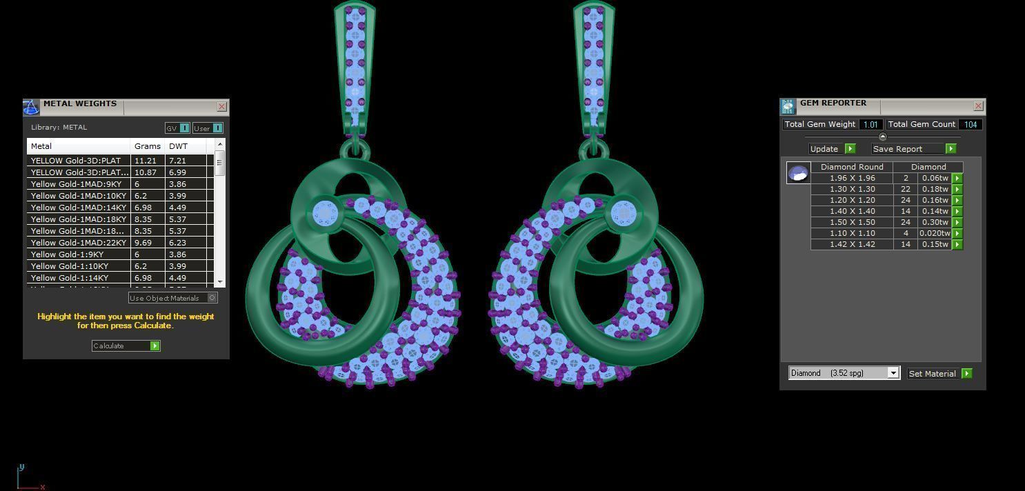 Women Drop Earring 3dm STL OBJ FBX Renders Details 3D print model_3