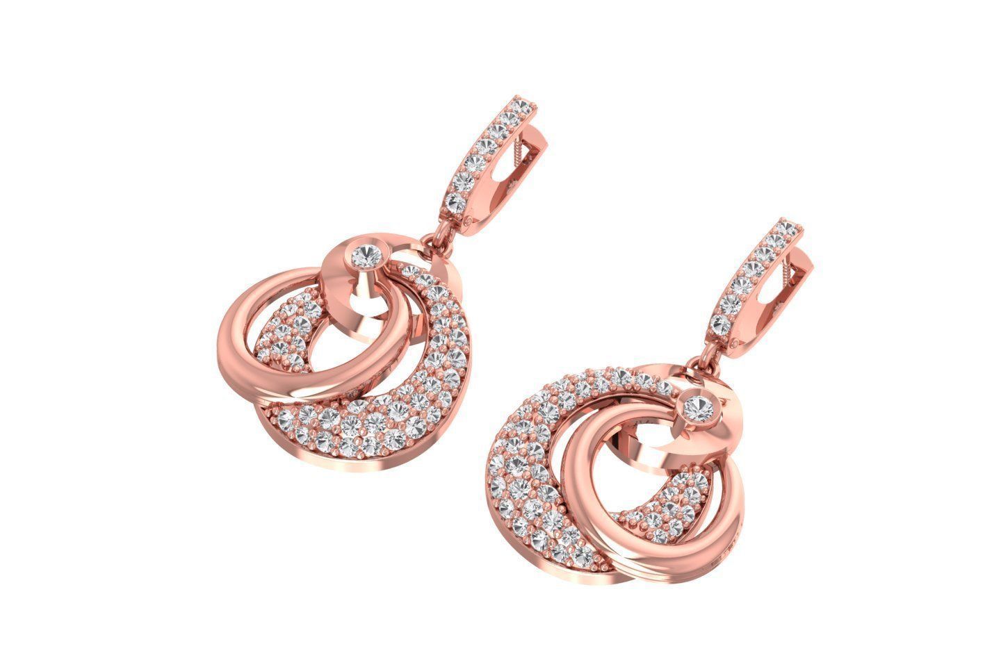 Women Drop Earring 3dm STL OBJ FBX Renders Details 3D print model_2